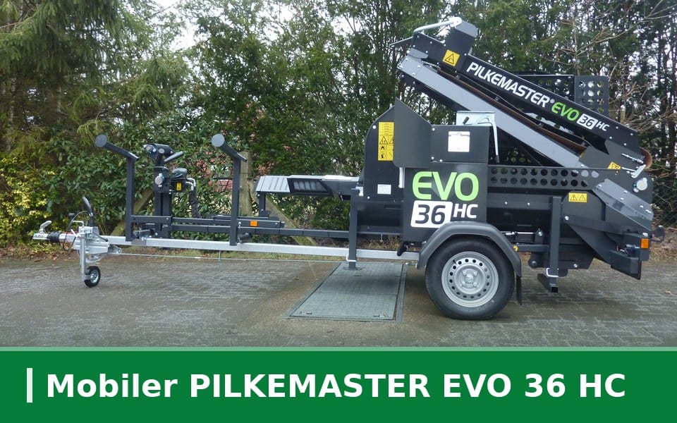 Stationärer PILKEMASTER EVO 36 Sägespaltautomat mit Dreipunktaufnahme bei Forsttechnik Könemann in 29643 Neuenkirchen